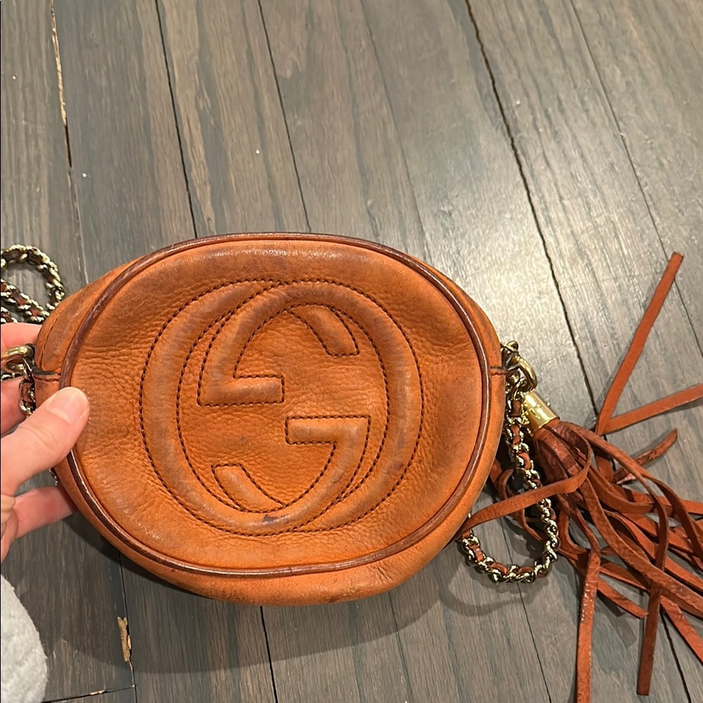 Gucci Tan Leather Crossbody Bag